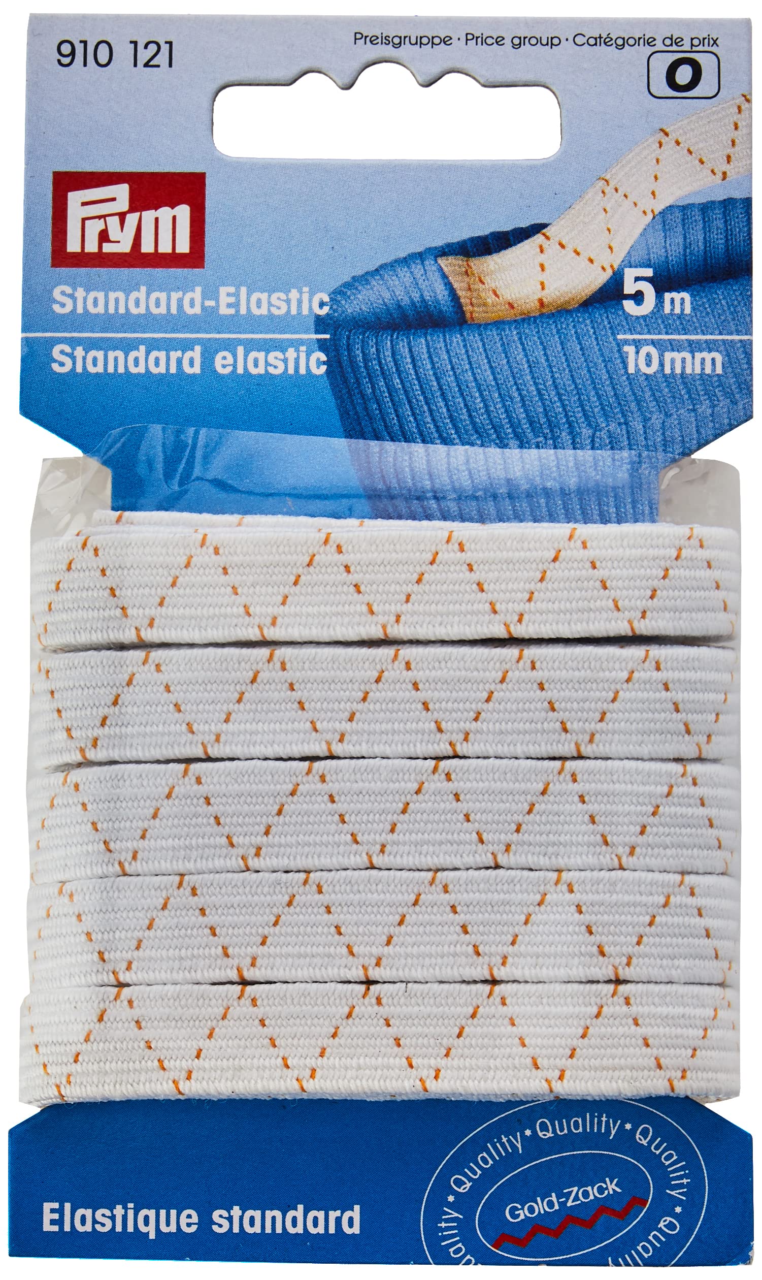 Prym - White (10mm, 5m) Standard Elastic - 1 Unit