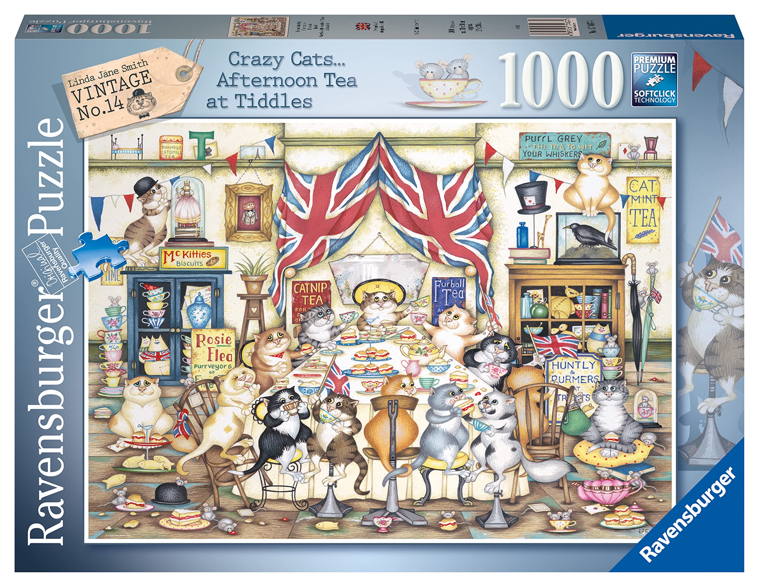Ravensburger Crazy Cats Afternoon at Tiddles 1000 Piece Jigsaw Puzzles for Adults and Kids Age 12 Years Up