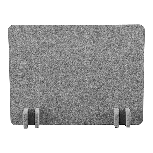 Stand Up Desk Store ReFocus Raw Noise and Distraction Reducing Freestanding Acoustic Desk Divider Mounted Privacy Panel (Castle Gray, 20.9