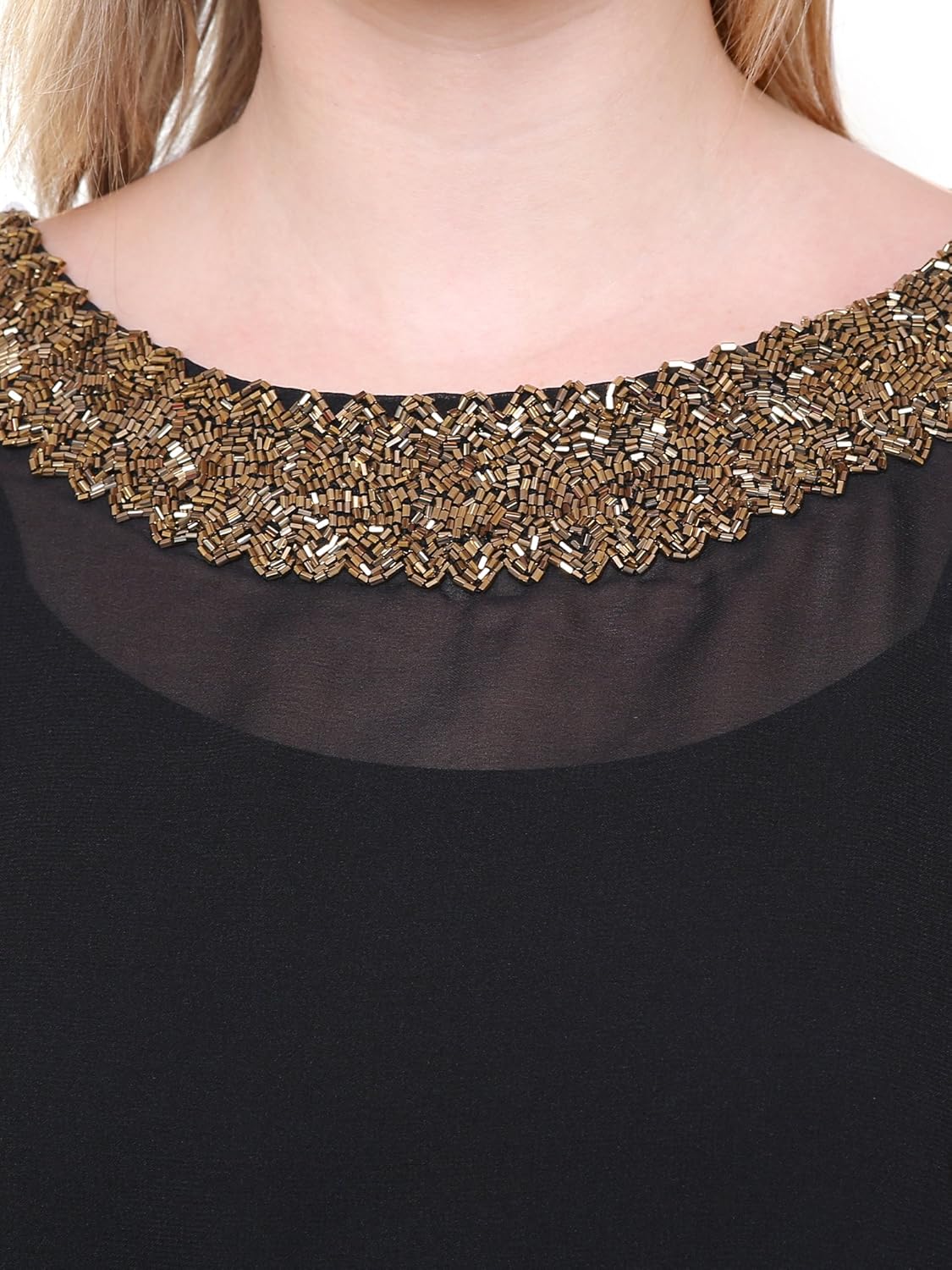 matelco women's georgette stylish poncho top with beads embroidery (ad006wh013_white)