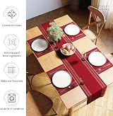 Encasa XO Dining Table Runner 32x137 cm Red Fine Ribbed Cotton view 2