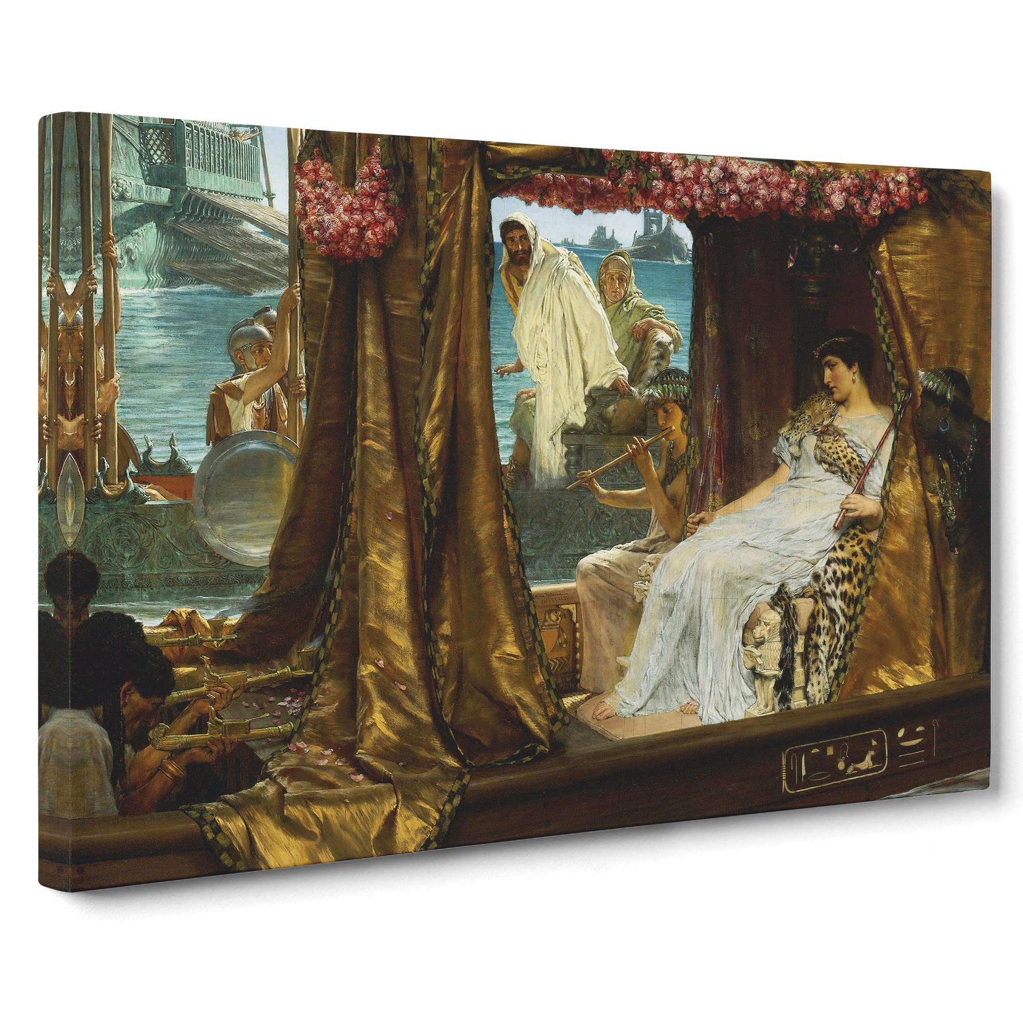 Anthony And Cleopatra By Lawrence Alma Tadema Canvas Print | Gallery Wrapped 30mm Frame Wall Art | 20x14 inches | Ready to Hang | Classic Picture | Living Room Bedroom Lounge Office