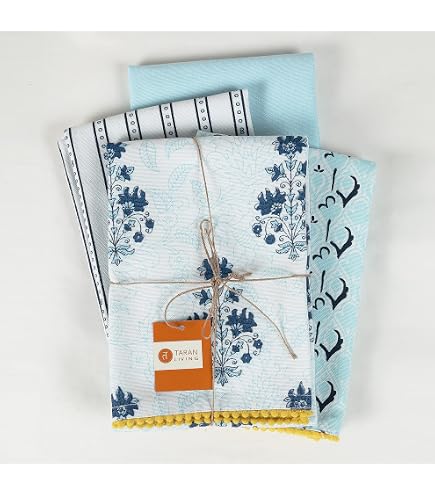 Karma Gifts Teal Jacquard Weave Beach Towel - 68" X 37" Cotton, Bohemian Style With Tassels - View #5