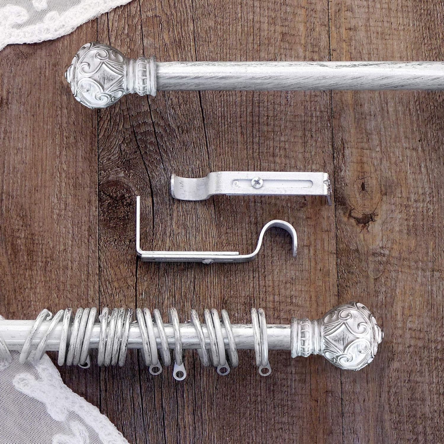 Metal 120 210 Barra Para Cortina Extensible Romantico Rustico