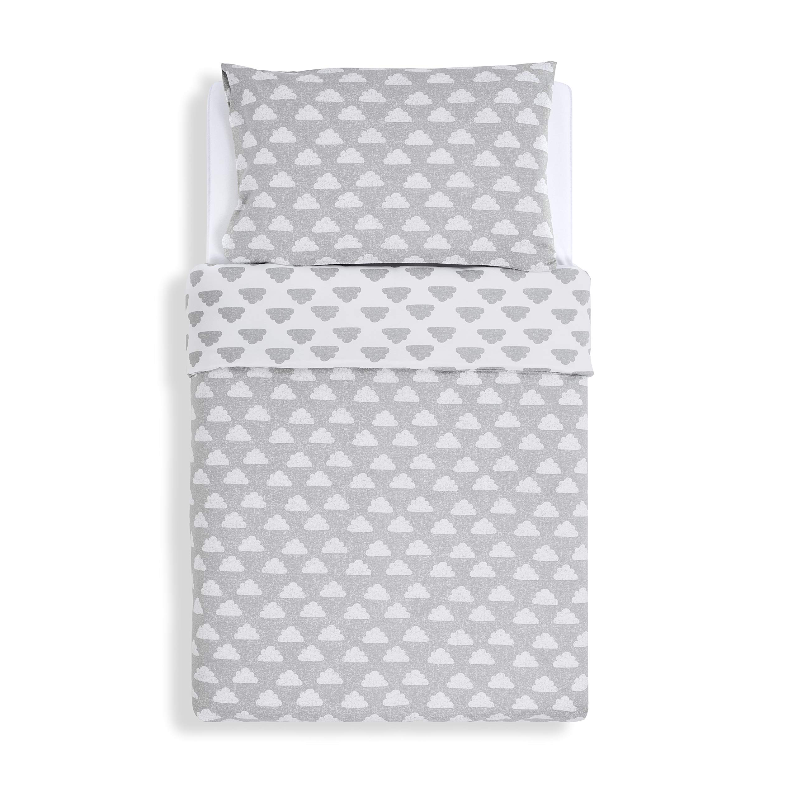 Cot Duvet Cover & Pillowcase Set – Cloud Nine Design – Light, Breathable & Luxurious Jersey Cotton Made To Last & Designed To Fit SnüzKot Duvet