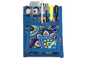 APPLEGATE BRANDS LLC 6 Piece Protective Lab Coat Pocket Organizer Kit has Beautiful Blue Paisley Pattern