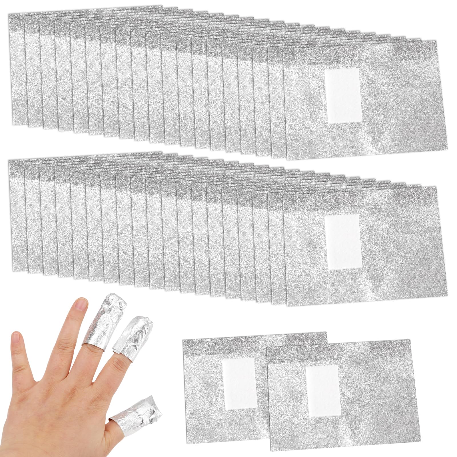 Photo 1 of 100 Pcs Foil Nail Wraps Nail Polish Remover Soak Off Foils Cotton Pads Gel Polish Remover with Pre-attached Lint Free Pad Gel Nail Polish Remover Wraps for Removing Nail Polish