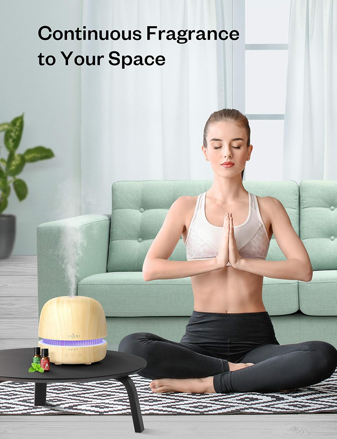 Essential Oil Diffuser Set - Anjou 300ml Ultrasonic Aromatherapy Diffuser with 10 Essential Oils Humidifiers for Constant Aromatherapy, 7 Color LED & Timer for Home Bedroom Office Study Yoga Spa : Beauty