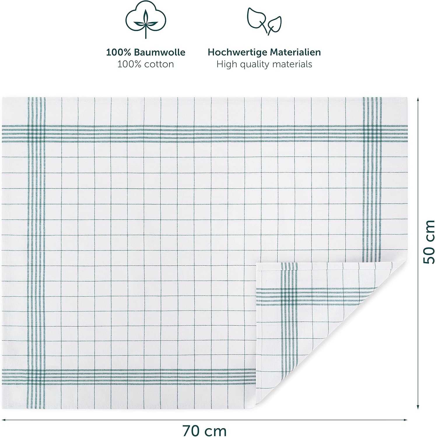Cuisine Et Maison Linge De Table Serviettes Et Torchons A Vaisselle 100 Coton Torchons De Cuisine 5 Blumtal Design Classique Vert Carre Lot De 5 Torchon Vaisselle Avec Accroche Lavable 95