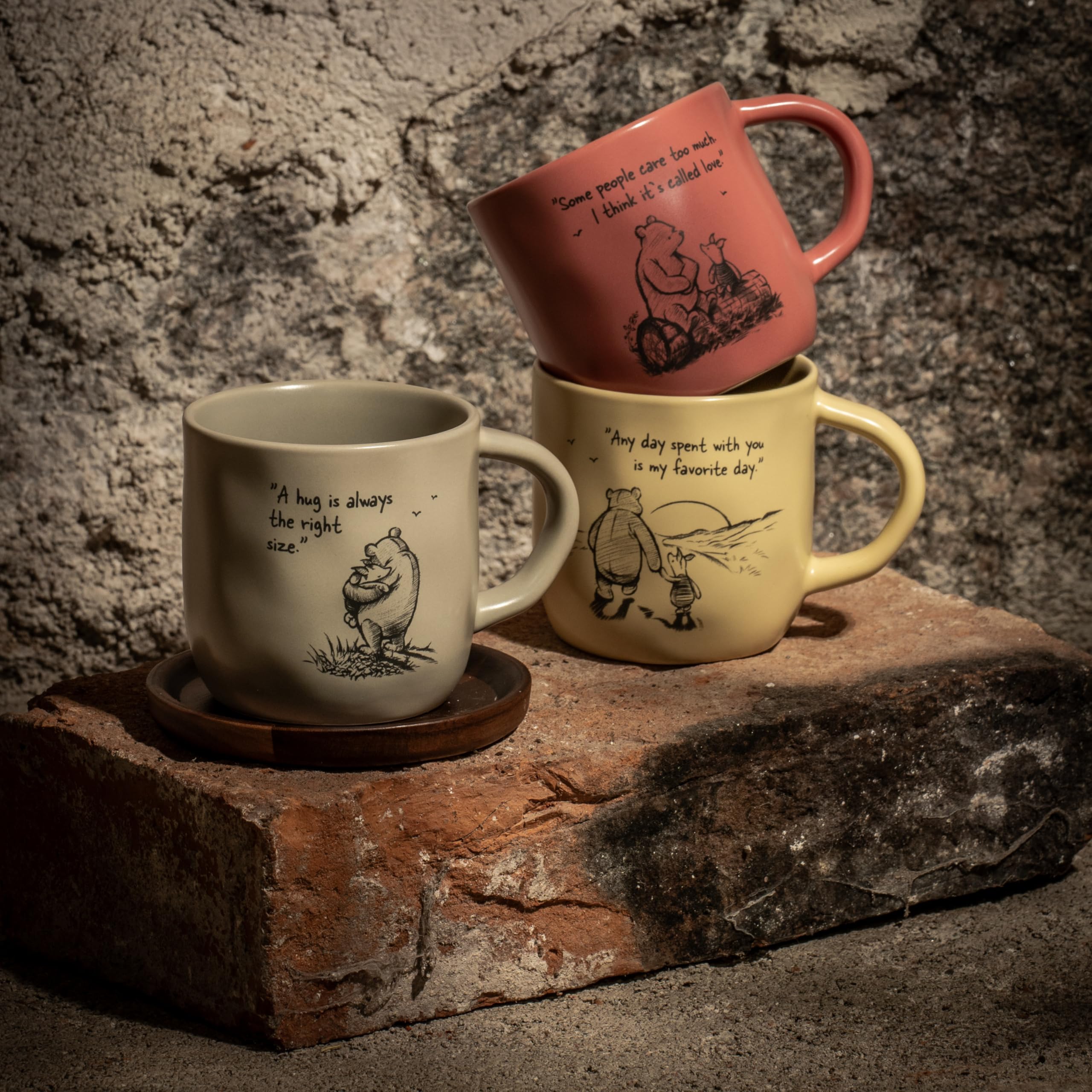 Fyrklövern Winnie Puuh Kaffeetasse Disney, 300 ml, Steinzeug, Spülmaschinenfest, Seidenmatte Glasur, inkl. Geschenkbox, Braun 6