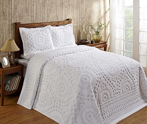 Better Trends Rio Floral Design 100% Cotton Tufted Chenille