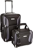 Rockland Luggage 2 Piece Set, Black/Gray, One Size