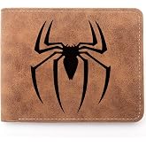 TZYTHT Spider Wallet for Men,Engraved Personalized Leather Wallet,Superhero Gifts For Teen Boy Birthday Gift (Spider)