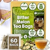 Lavendium, Premium 60 Tea Bags Bitter Melon Fruit Herbal Tea, 100% Natural and Pure, Hand-made, Made With Natural Materials-Corn Fiber Tea Bag, Sugar Free. Caffeine Free. Gluten Free. Vegan