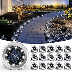 PATIOWIN Mini Solar Ground Lights, 16 Pack Solar