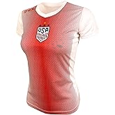 Icon Sports Official Licensed U.S. Soccer Women's Performance USWNT Gameday Shirt, Fitted Short Sleeve Shirt | Red Medium