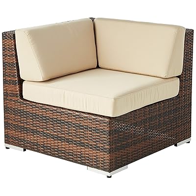 Buy Ohana 7 Piece Outdoor Patio Furniture Sectional Conversation Set Mixed Brown Wicker With Sunbrella Antique Beige Cushions No Assembly With Free Patio Cover Online In Turkey B012hk2zh6
