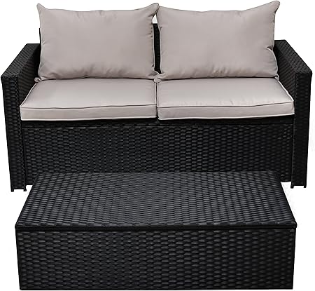 Amazon Com Serta Laguna Outdoor Storage Sofa Coffee Table
