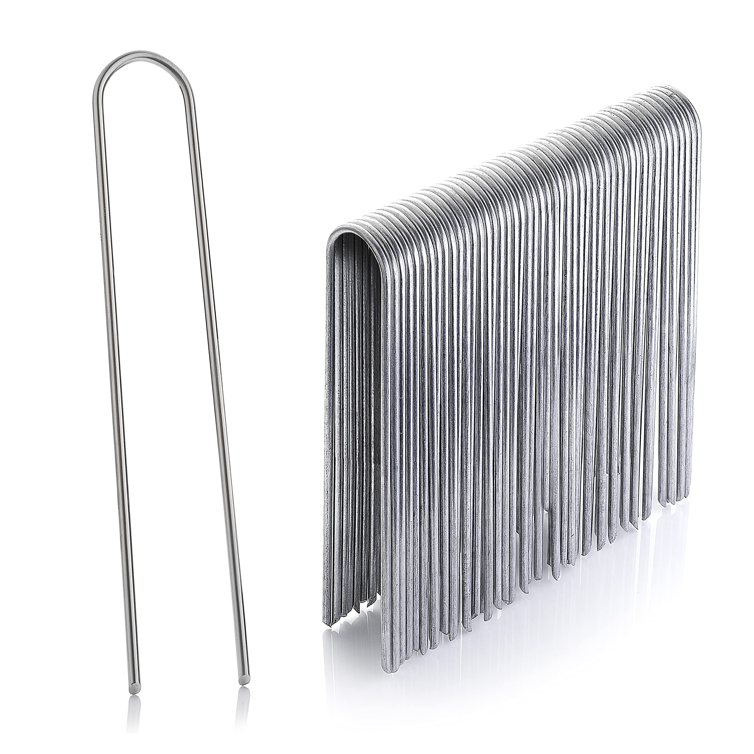 GardenMate 25 Galvanised Steel Wire Ground Anchors 200 mm Long 25 mm Wide Diameter 3.8 mm Round Head for Hard and Soft Floors