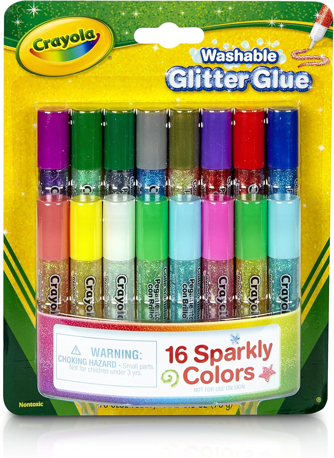 Crayola Washable Glitter Glue, Arts and Crafts Supplies, 16 Glitter Colors: Toys & Games
