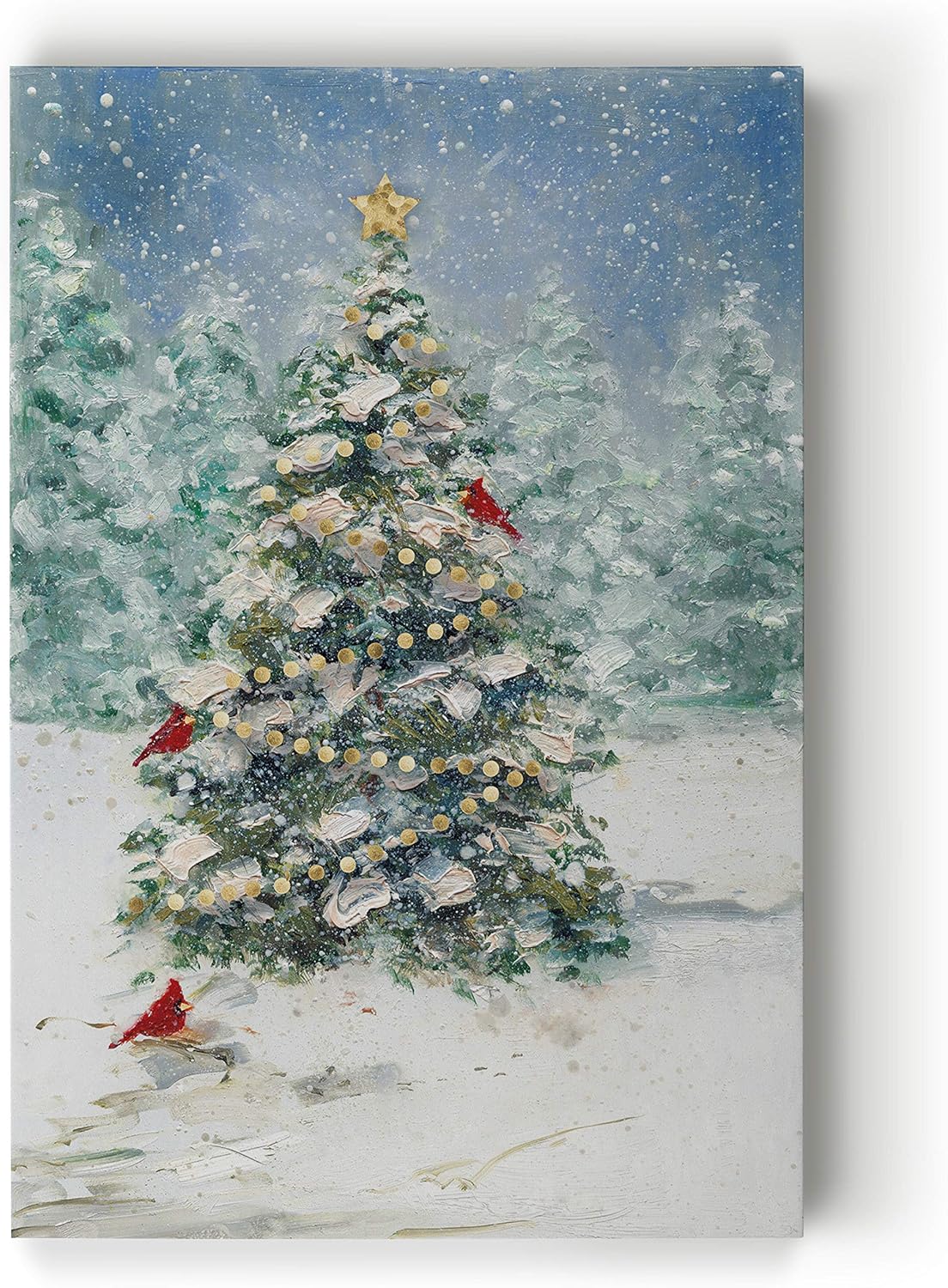 Posters & Prints - Renditions Gallery Gallery Wrapped Canvas Wall Art Print for Holiday Decor, 24x32, Cardinals and Christmas