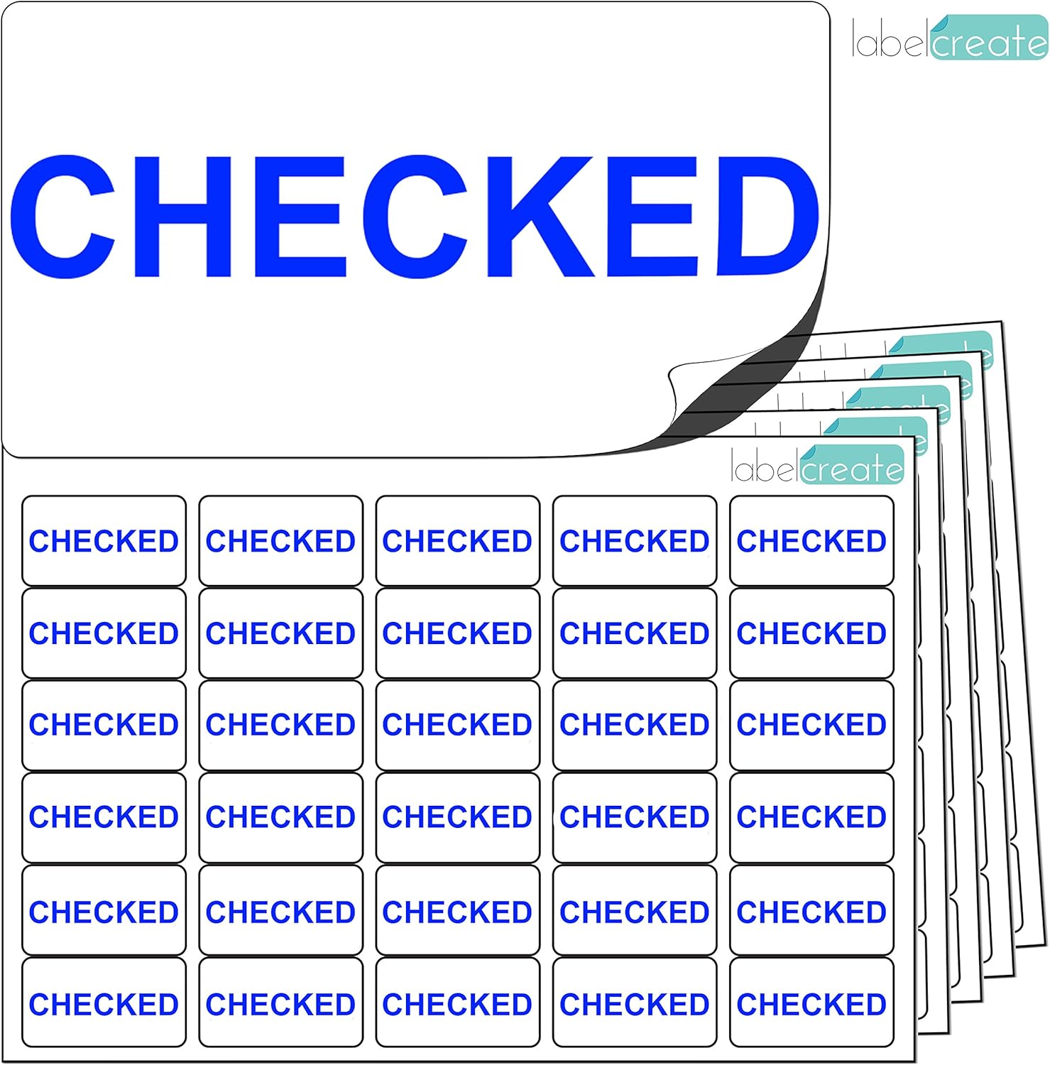480x Checked Stickers (38 x 21mm) Clean, Clear & Consistent. High