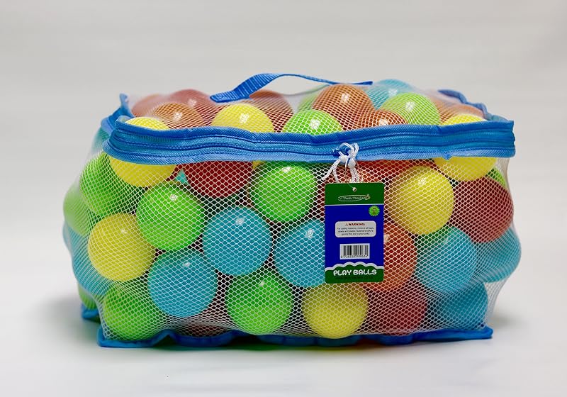 Tech Traders 100 Multi Coloured Soft Play Balls for Ball Pit with Storage Bag