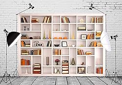 BELECO 10x8ft Fabric White Bookshelf Photography