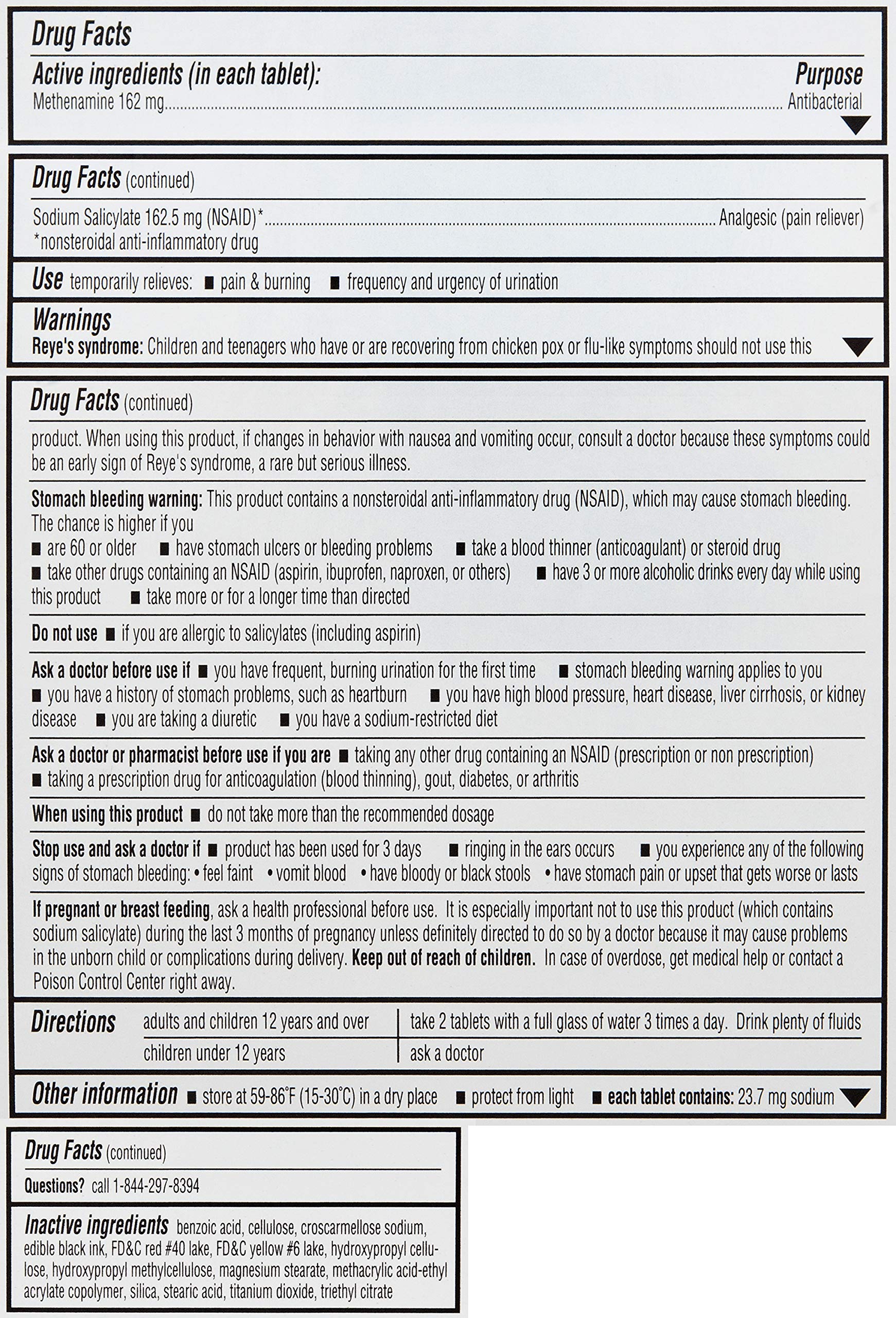 Cystex Urinary Pain Relief Tablets Fast UTI Treatment Controls
