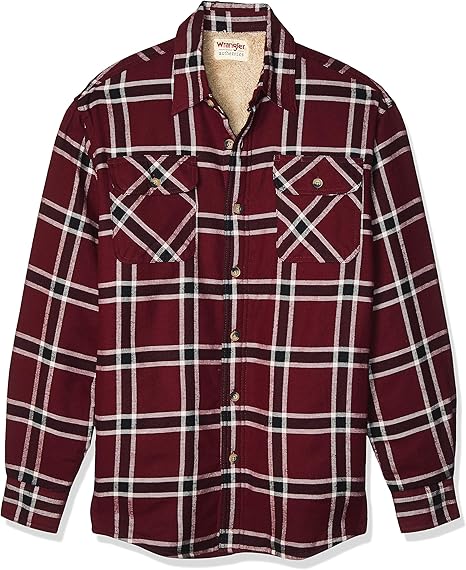wrangler quilted lined flannel shirt