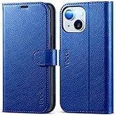 TUCCH Wallet Case for iPhone 15 6.1-inch 5G, [TPU Shockproof Inner Shell] PU Leather [RFID Blocking] 4 Credit Card Holder Magnetic Kickstand Flip Cover Compatible with iPhone 15 6.1" 2023, Klein Blue