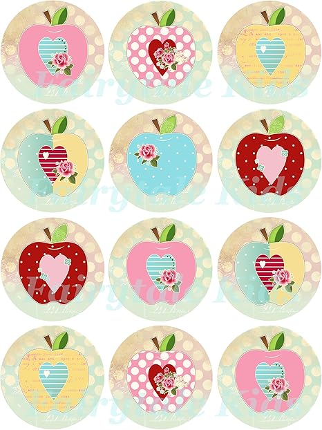 Bugelbild Set Shabby Chic Apfel 12 Motive Fur Dunkle Textilien Amazon De Auto