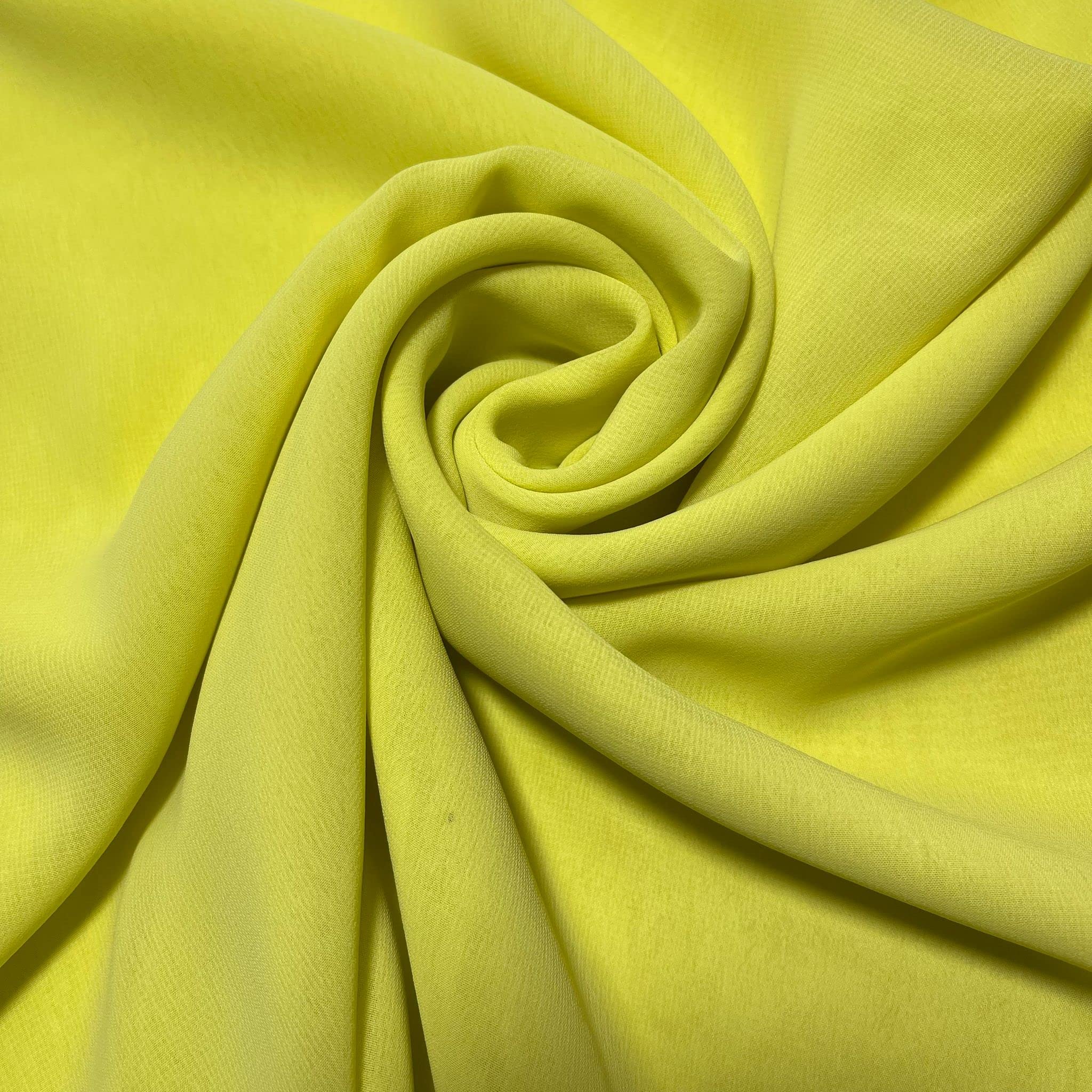 Chiffon Fabric Rustic Sheer 44" 112cm Bridal Wedding Party Decorations Backdrop Valance, DIY Decorations, Sheer, Drapery Sold by The Meter UK (2 Meter, Yellow)