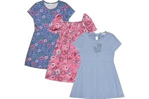 BTween 3 Piece Girls Summer Dress Set Short Sleeve Casual Skater Dresses