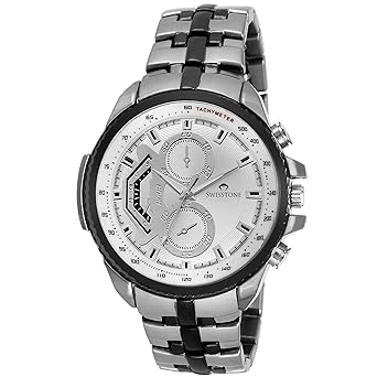 Swisstone Analogue Silver Dial MenS And BoyS Watch- Sw-G1100-Blk