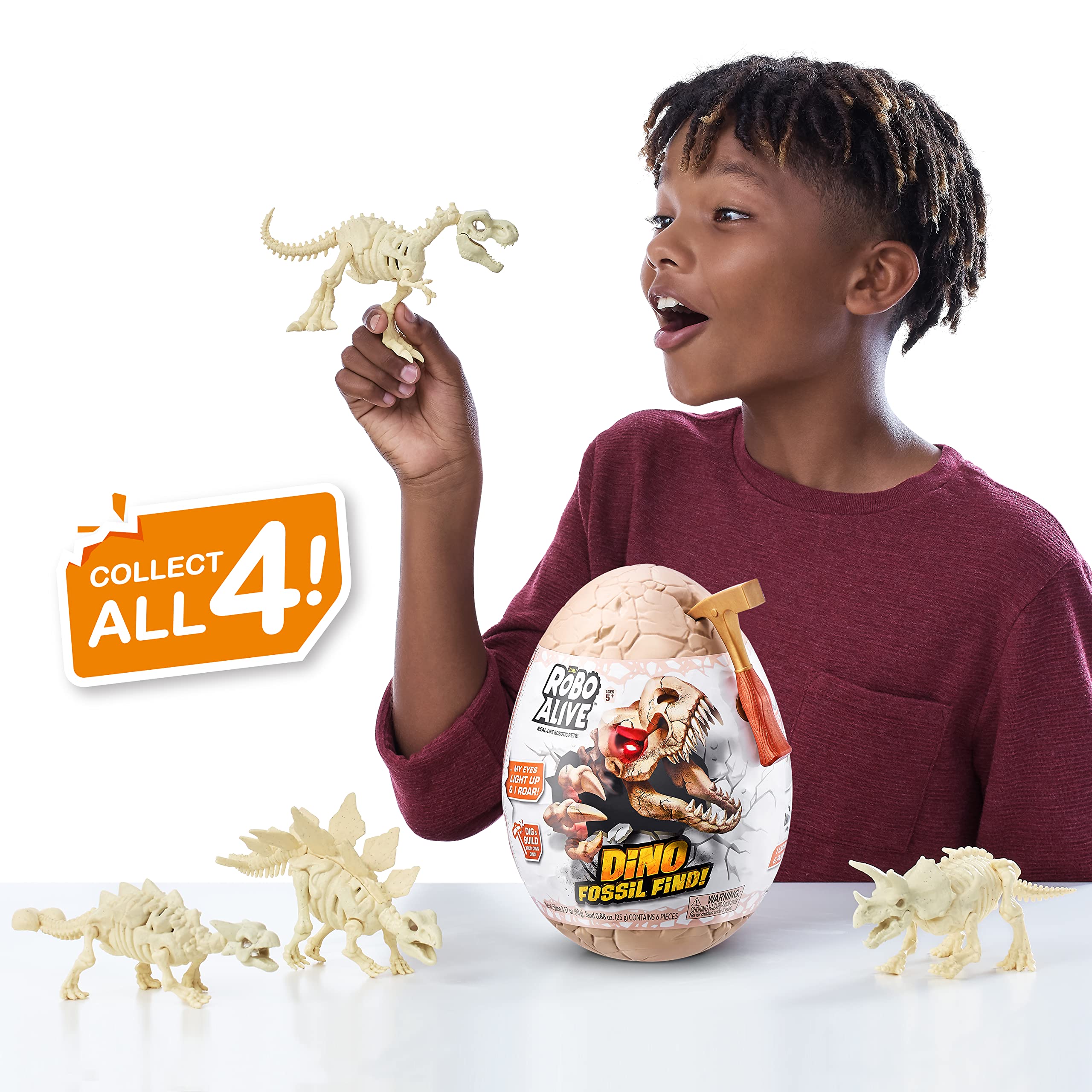Robo Alive Dino Fossil Find - Ankylosaurus by ZURU Excavate Dinosaur Fossils Digging Kit Collectible Toy with Slime, Multi-Color, (7156E)