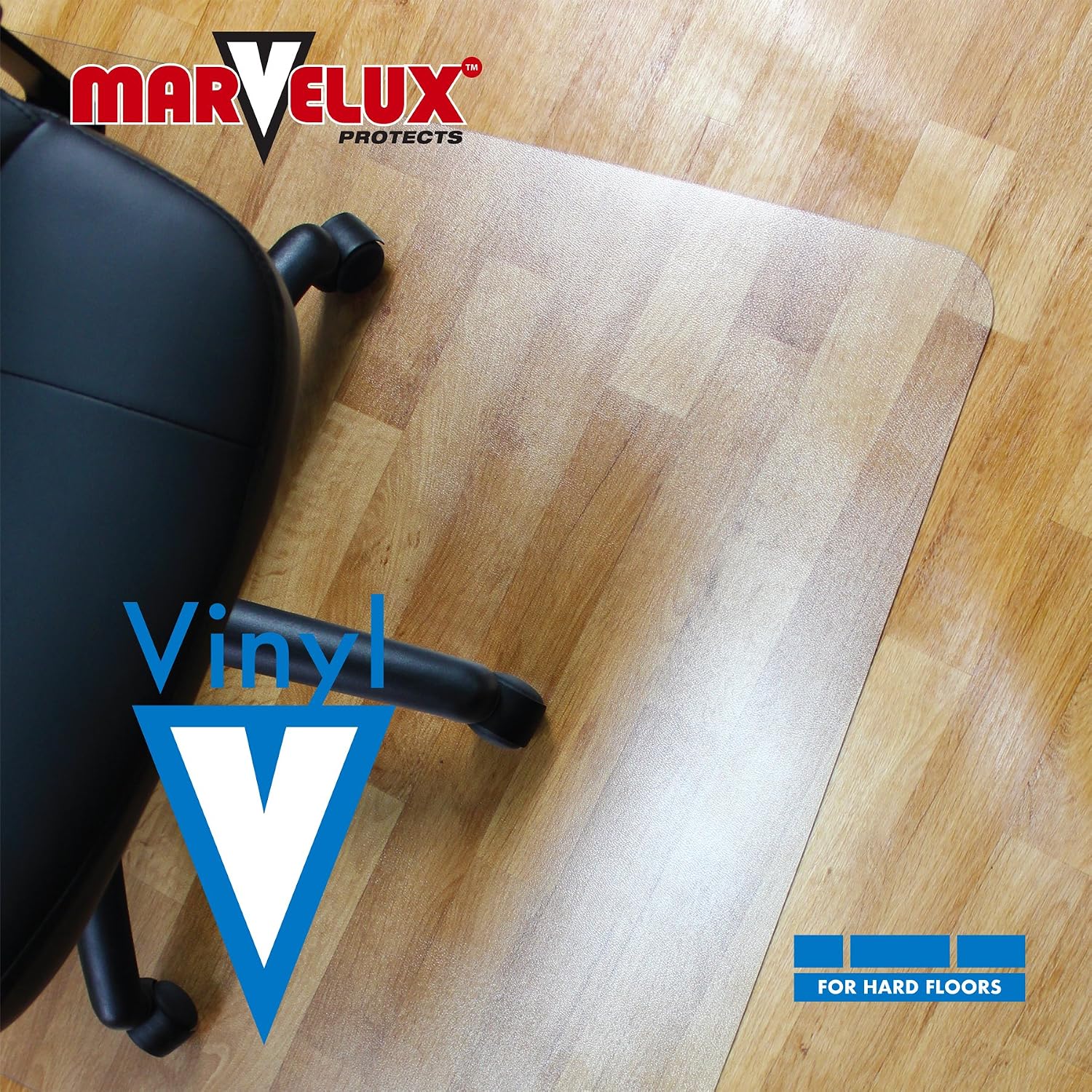 Marvelux 120 x 150cm (47" x 60") Large PVC Office Chair Mat for Hard Floors Clear Floor Protector - Image 5