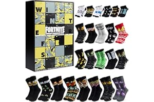 Get Trend Fortnite Socks Advent Calendar 2025 Boys Teens & Men CA 6.5-9.5, 24 Pairs of Casual & Sports Socks, Christmas Count