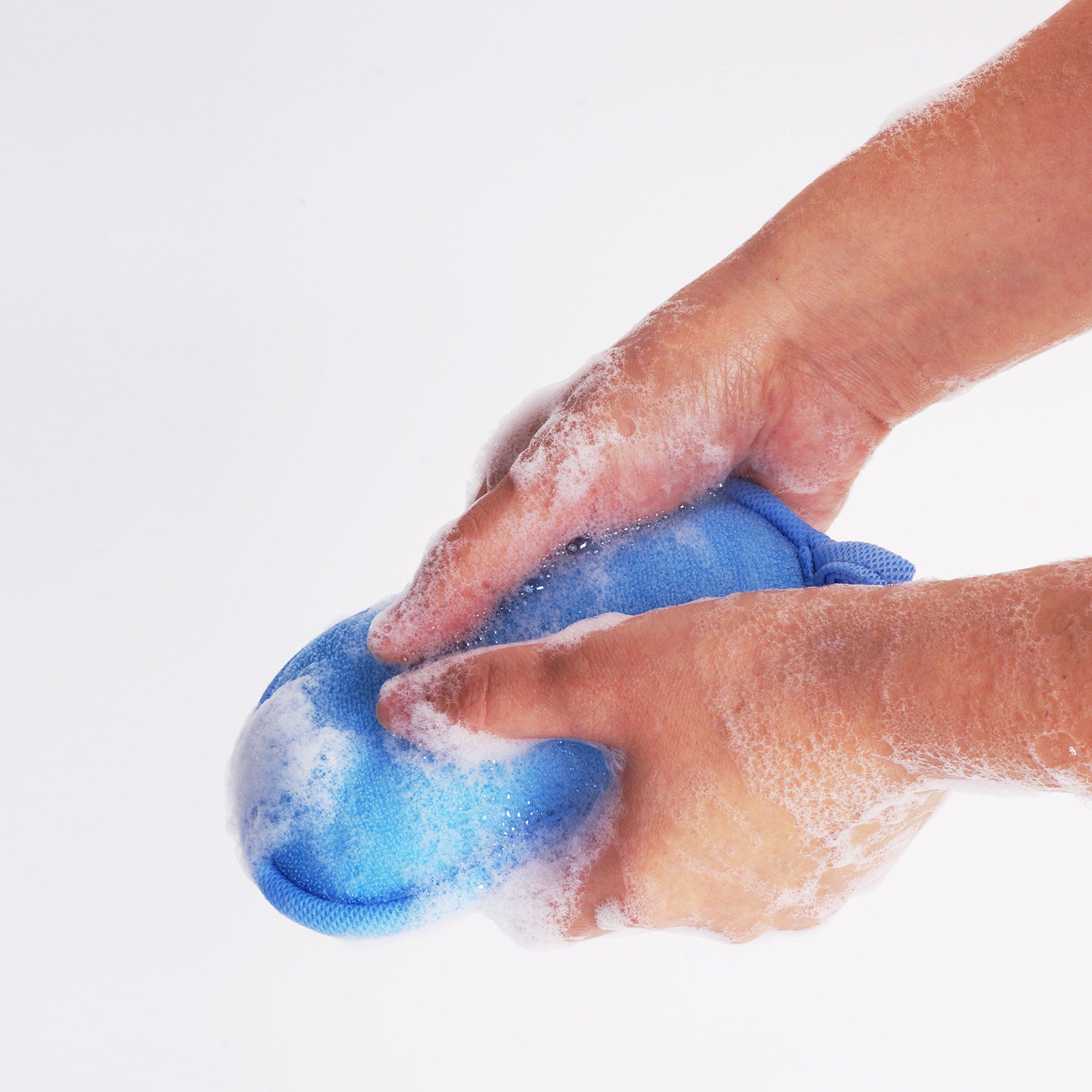 Baby Bath Sponge - Ultra Soft Baby Sponge for Bathing - Kids Bath Sponges for Infants, Toddler Bath Time, 2 Count (1 Pack) - Green Blue