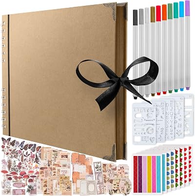 Bstorify Large Scrapbook Photo Album 80 Pages 28 x 20 cm with 174 Accessories