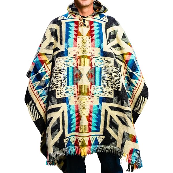 Poncho Alpaca Ecuador Andin Hodded Alpaca Poncho Man en Vrouw Artisan Ecuador Zacht en Warm Tas Hoes, zwart., Eén maat