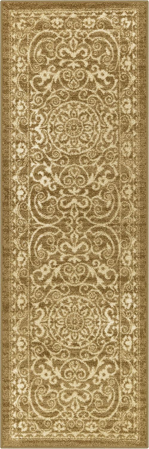 Rugs, Pads & Protectors - Maples Rugs Pelham Vintage Runner Rug Non Slip Washable Hallway Entry Carpet [Made in USA], 2 x 6, Khaki (AG4055701)