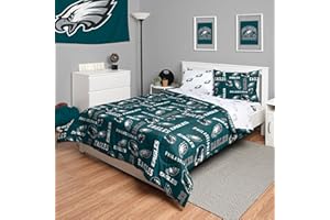 FOCO Unisex-Adult NFL Team Logo Bed in a Bag Comforter, Sheets, Pillow Cases Bedding 5-Piece Set