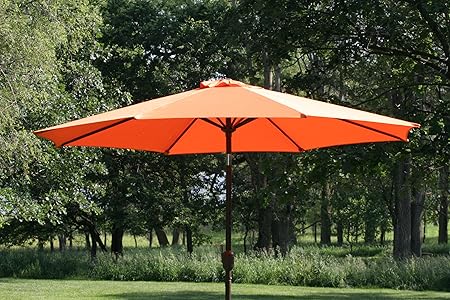 Amazon Com Pebble Lane Living 9 Outdoor Patio Umbrella With Tilt And Crank Orange Garden Outdoor