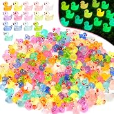 JIUZHU 225 PCS Mini Resin Ducks Glow in The Dark Tiny Resin Bulk | Miniature Plastic Duck Figurines to Hide for Prank Cruise Ship Garden Decor Rewards Party Favors Goodie Bag Stuffer DIY Craft