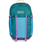 JanSport 34L All Around Pack - Travel Backpack, Emerald Pool | 15-Inch Laptop Sleeve, Versatile Rucksack w/Hydration Sleeve, Reflective Accents &amp; Safety Whistle