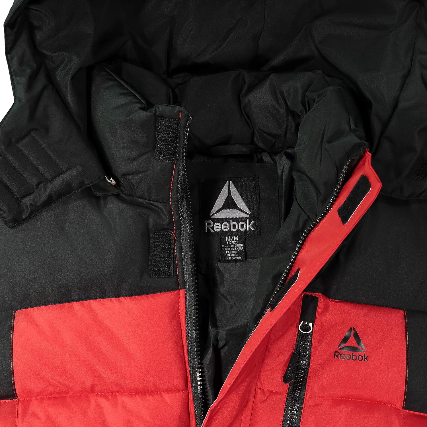 reebok men's heavy weight hooded bubble jacket