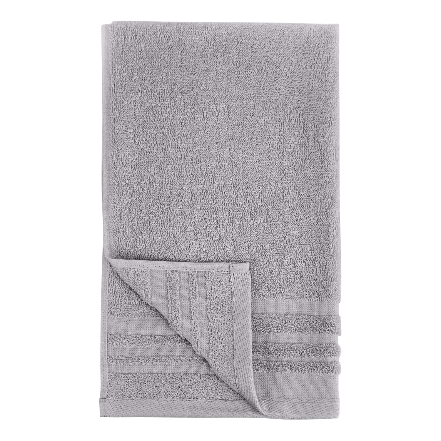 Basics Cosmetic Friendly Hand Towel - 8-Pack, Silver Sheen: Home & Kitchen