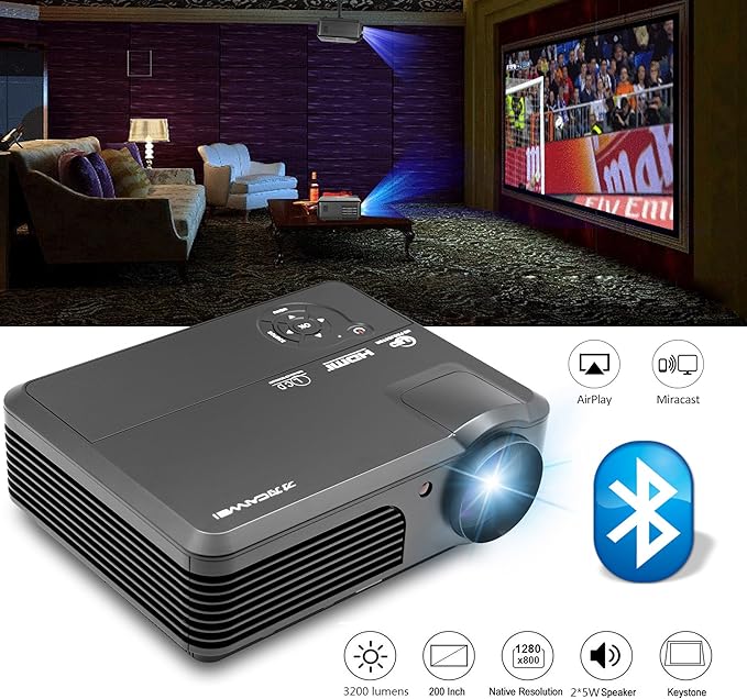 Wireless Android Phone Projector Support WiFi Bluetooth