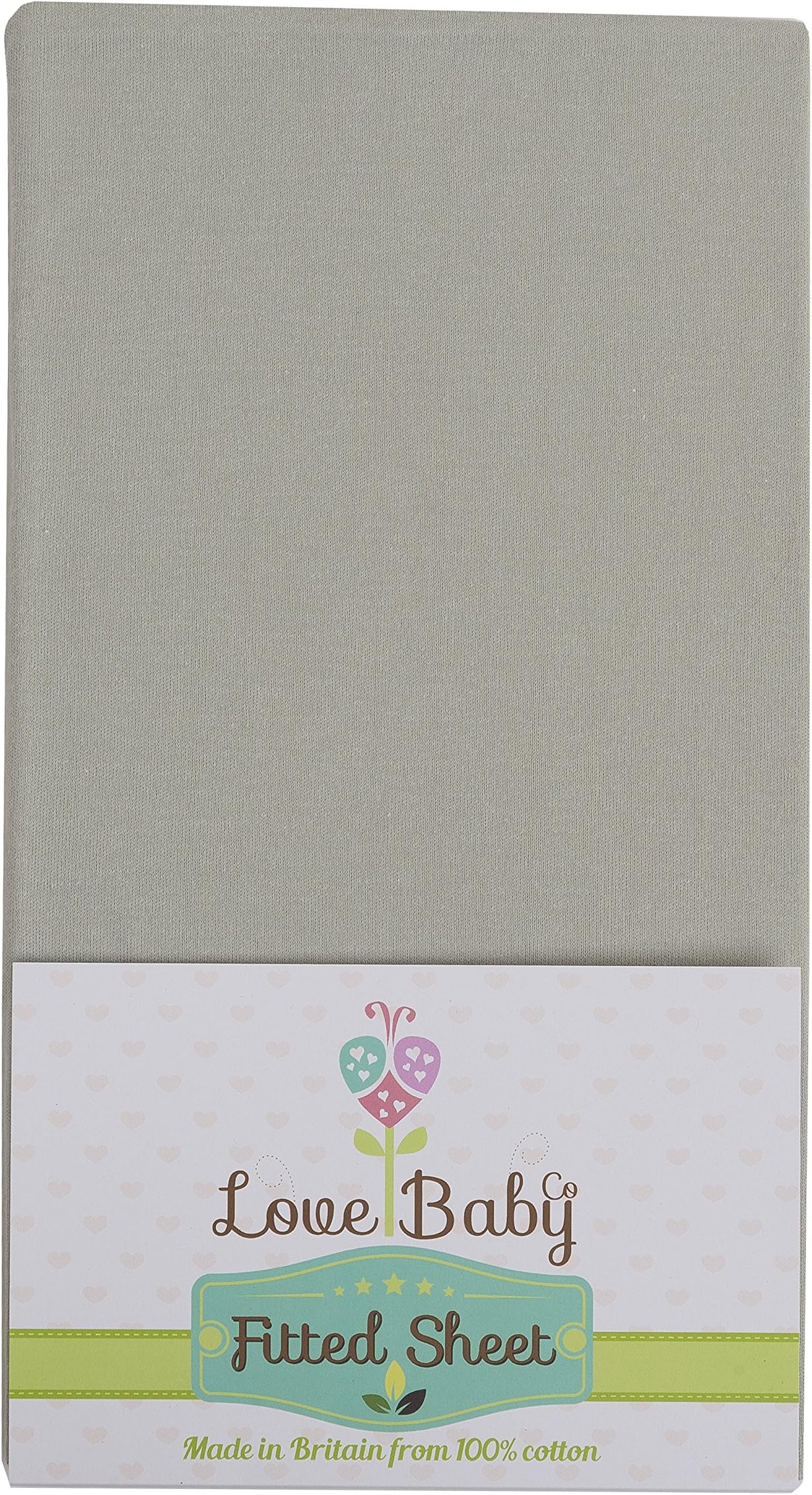 Love Baby Co 100% Cotton Fitted Cot Sheet made especially to fit the Bedside Crib Next to Me - Colour Grey